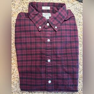J Crew red and black check casual button down, Medium Slim Fit